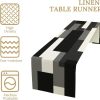 Turquoise Table Runner White Grey Modern Geometric Kitchen Dinner Runner for Indoor