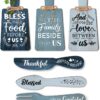 PandaHall 6pcs Kitchen Wall Decor Bless Food Sign Set Wall Table Accessories