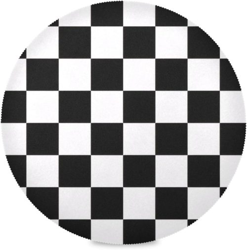 Checkerboard Round Placemats Set of 6 Washable Table Mats Non-Slip Heat Resistant