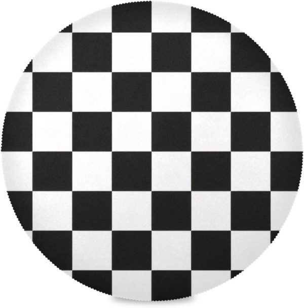 Checkerboard Round Placemats Set of 6 Washable Table Mats Non-Slip Heat Resistant