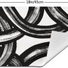 and White Curve Patterned Linen Placemats Set of 4 Washable Non-Slip Heat-Resistant