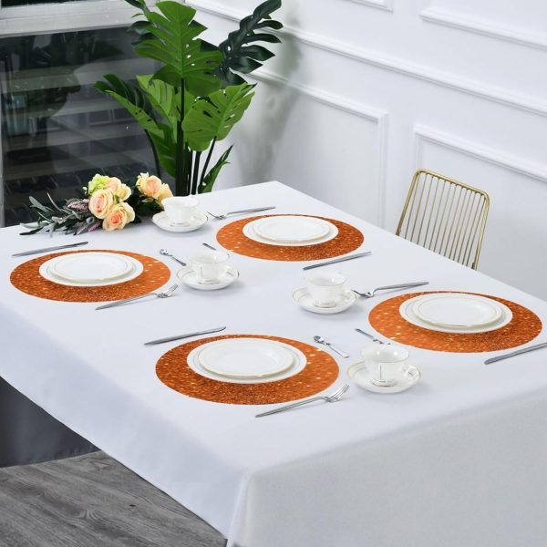 Orange Texture Placemats Set of 6 15 Inch Round Place mats Heat