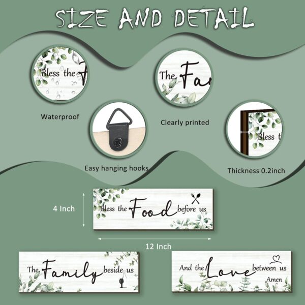 71NStCWTVL._AC_SL1500_.jpg Pieces Green Kitchen Decor Eucalyptus Greenery Wooden Wall Art Family Dining Room