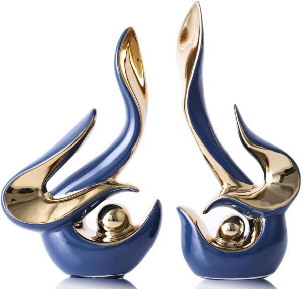 Mid Century Modern Abstract Art Home Decor Accent,Porcelain Statues for Living Room