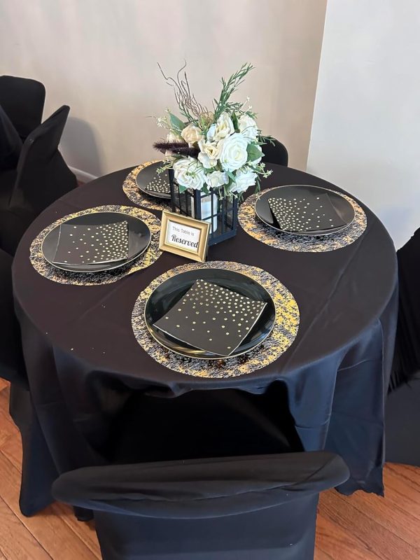 Gold Placemats Set of 24 Gold Doilies Charger Round Metallic Glitter Foil