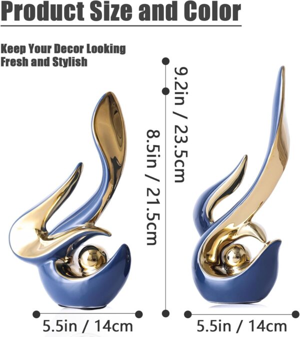 Mid Century Modern Abstract Art Home Decor Accent,Porcelain Statues for Living Room