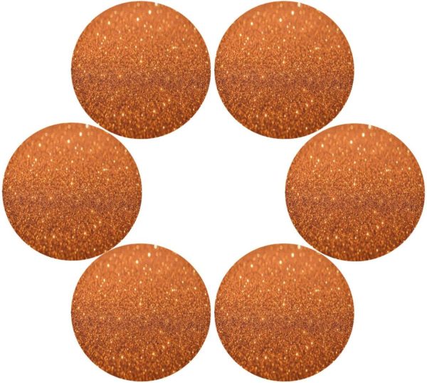 Orange Texture Placemats Set of 6 15 Inch Round Place mats Heat