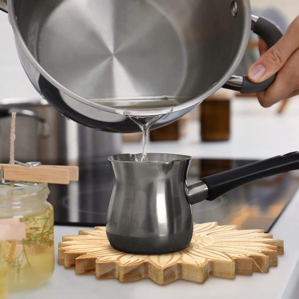 2 Pcs Sunflower Wooden Trivets for Hot Dishes Non Slip Heat Resistant