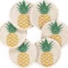 Golden Tropical Gold Drink Coasters Set of 6 with Holder - Absorbent
