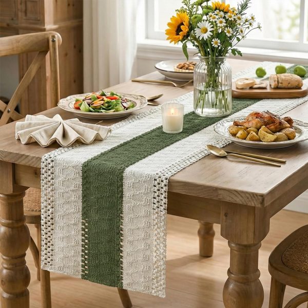 Mode Dark Farmhouse Rustic Table Runner Seasonal Holiday Hollow Kitchen Dining Table