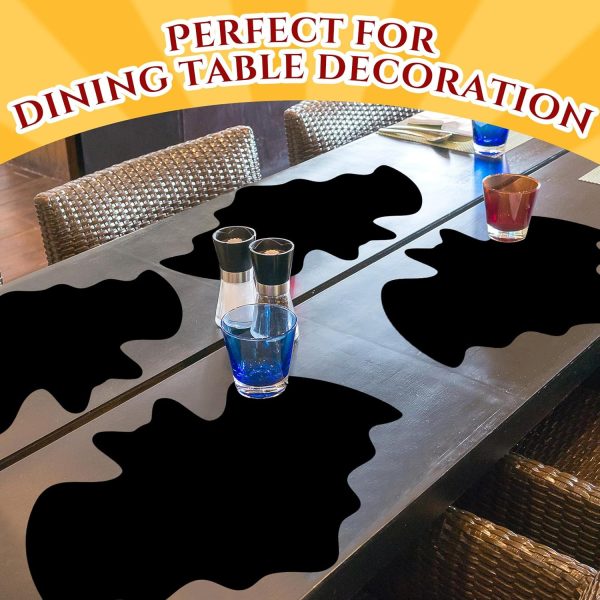 Leather Halloween Bat Placemats Set of 6 Happy Halloween Gothic Place Mats